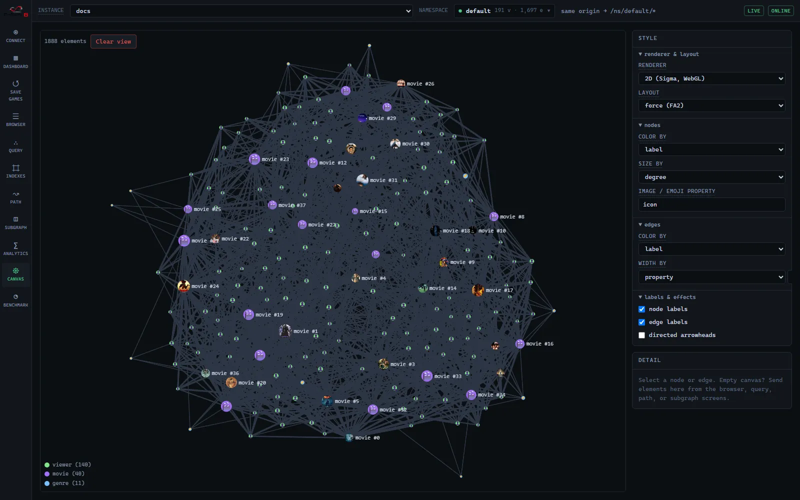 Movie Night on the canvas with poster-image nodes.