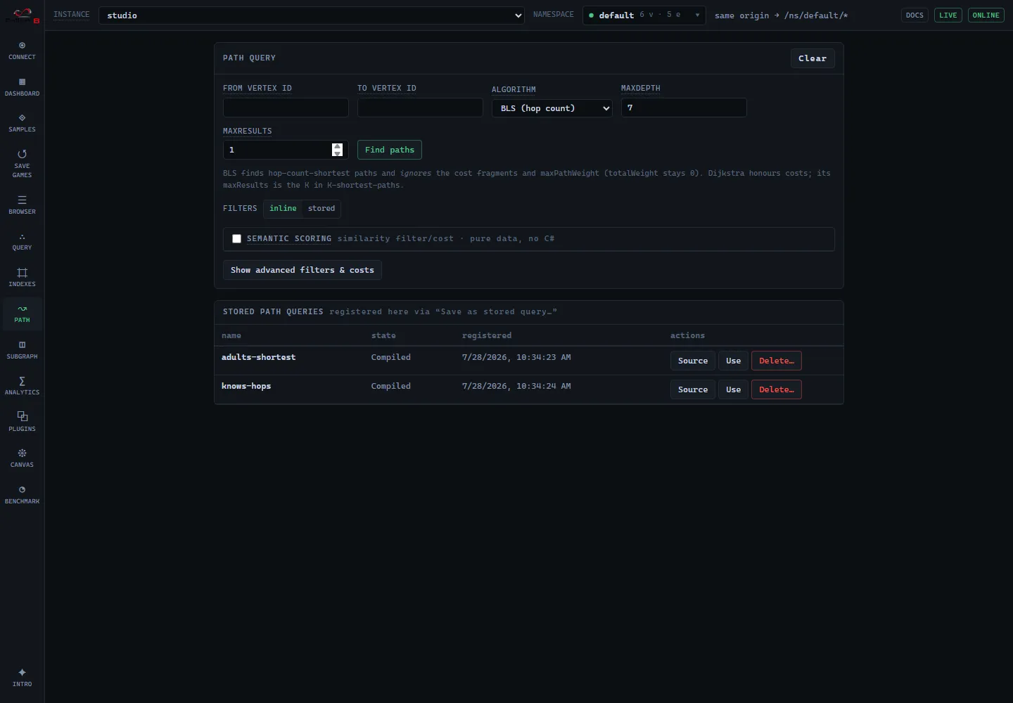 Path screen