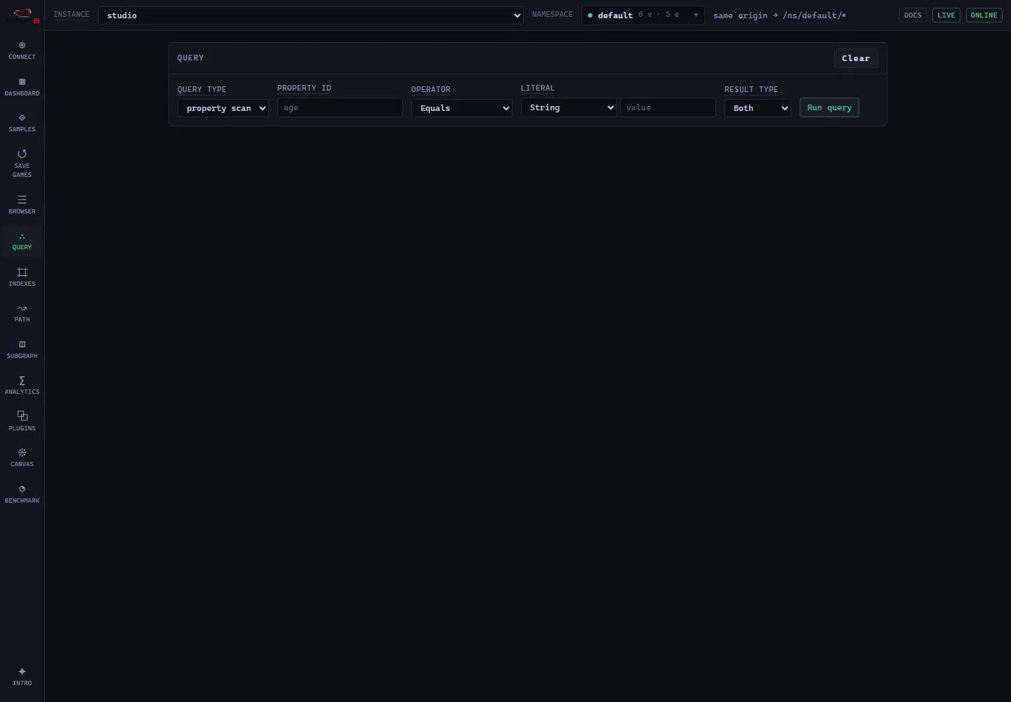 Query screen